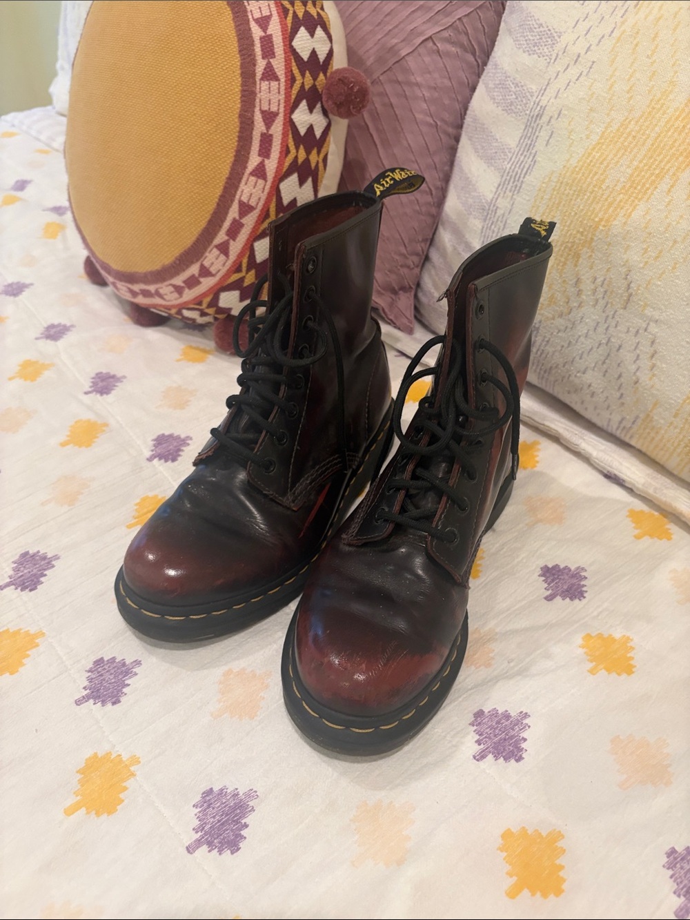 Dr. Martens Women's Cherry Red Lace-Up Leather Boots